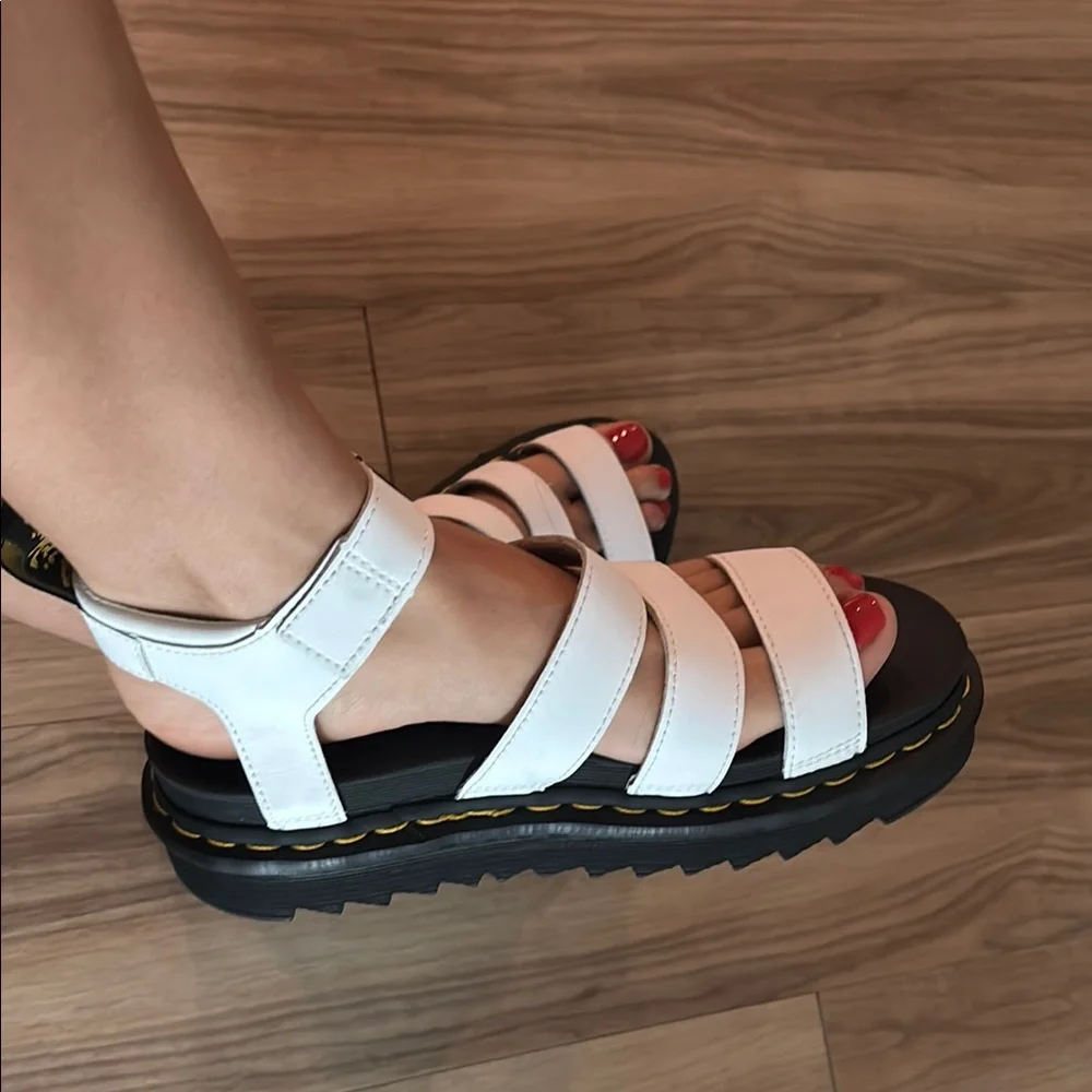 Dr. Martens White and Black Chunky Sandals - Picture 1 of 1
